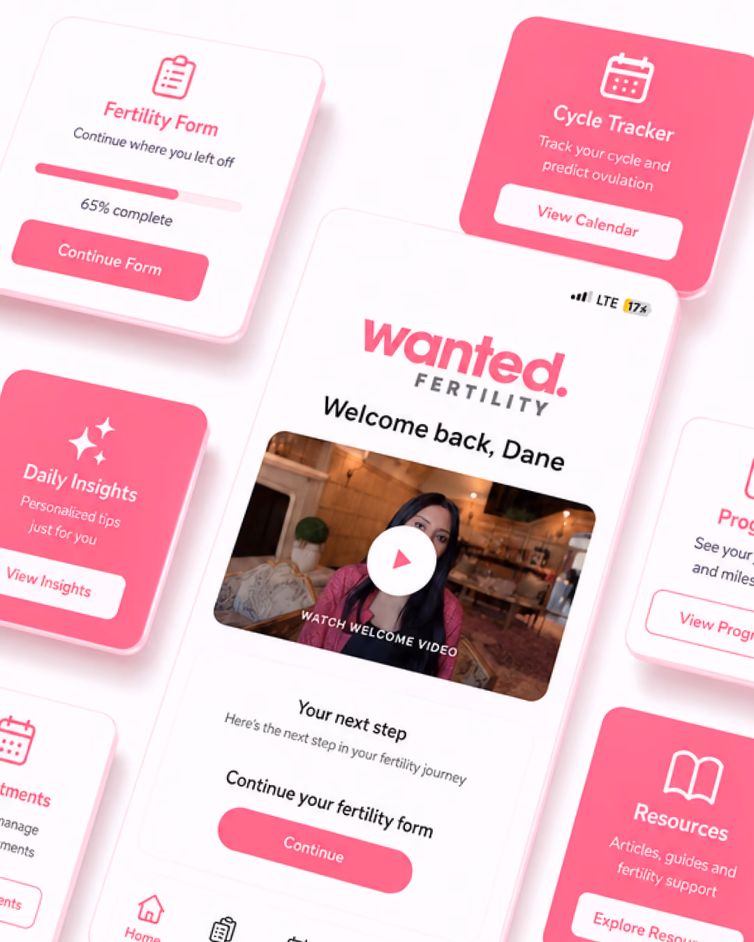 Wanted Fertility app UI 3