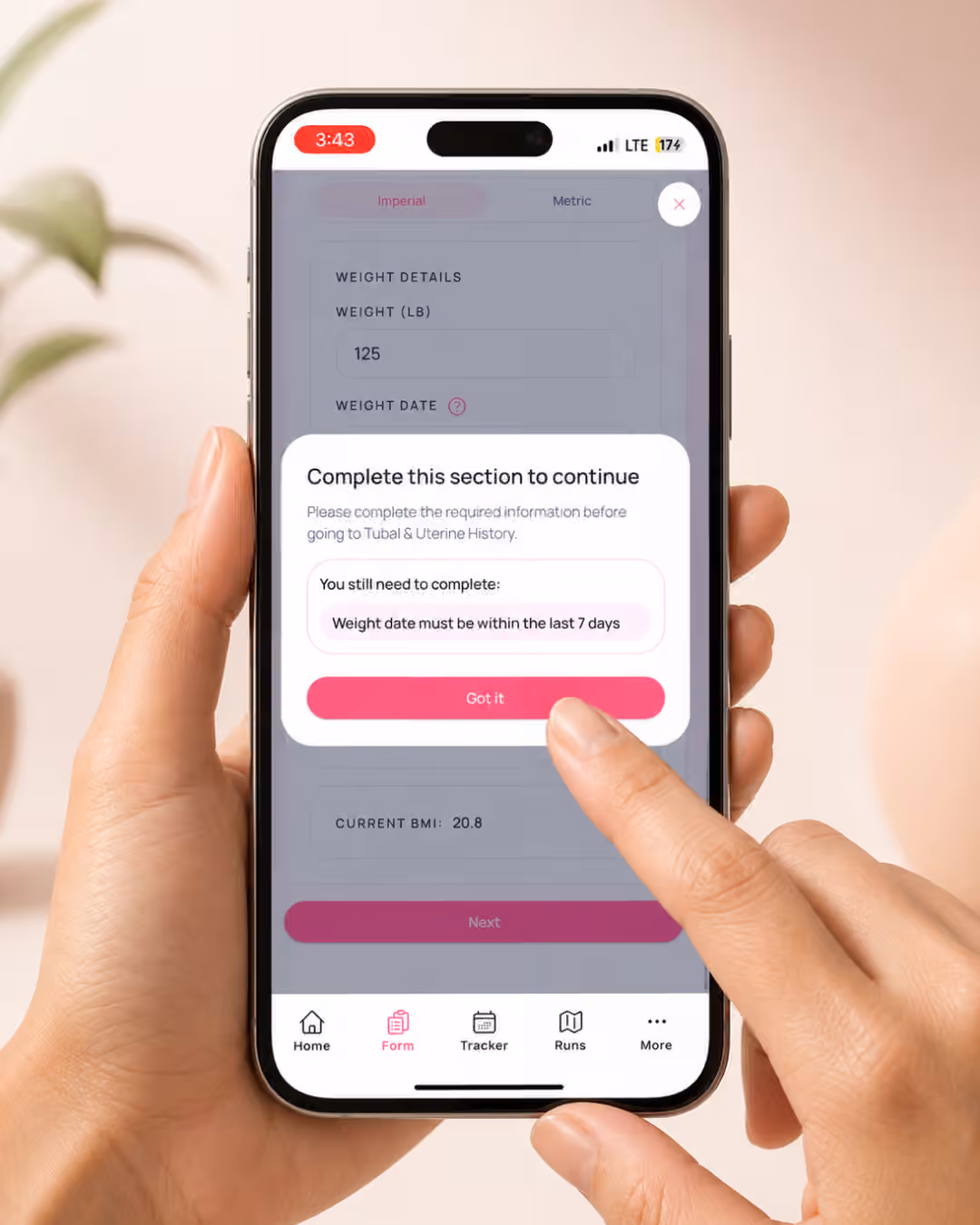 Wanted Fertility app UI 7